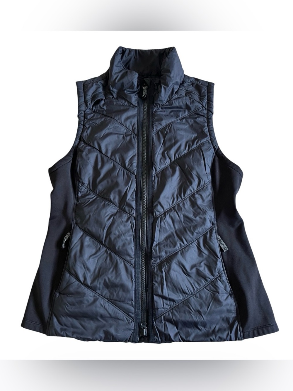 Athleta Vest Women Extra Large Black Solid Full Zip Sleeveless Jacket Pockets XL
